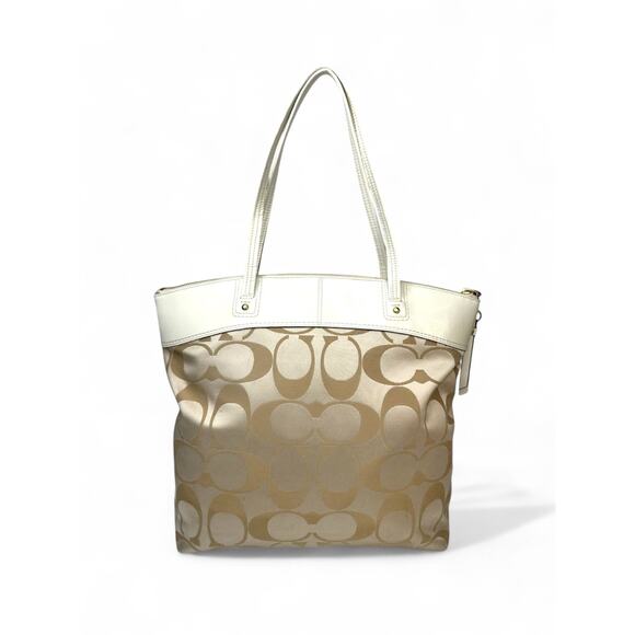 Coach Laura Signature Tan Monogram Tote Bag - Picture 5 of 10